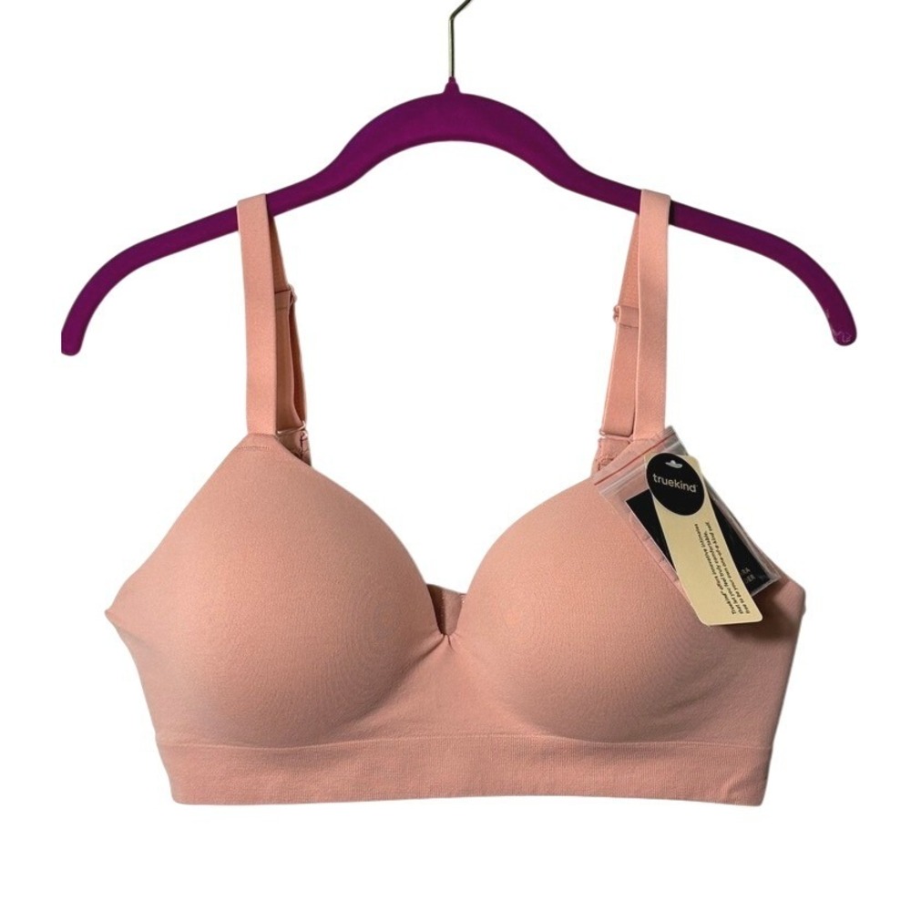 Truekind Supportive Comfort Wireless‎ Shaping Bra Rose Pink Large NWT Coquette